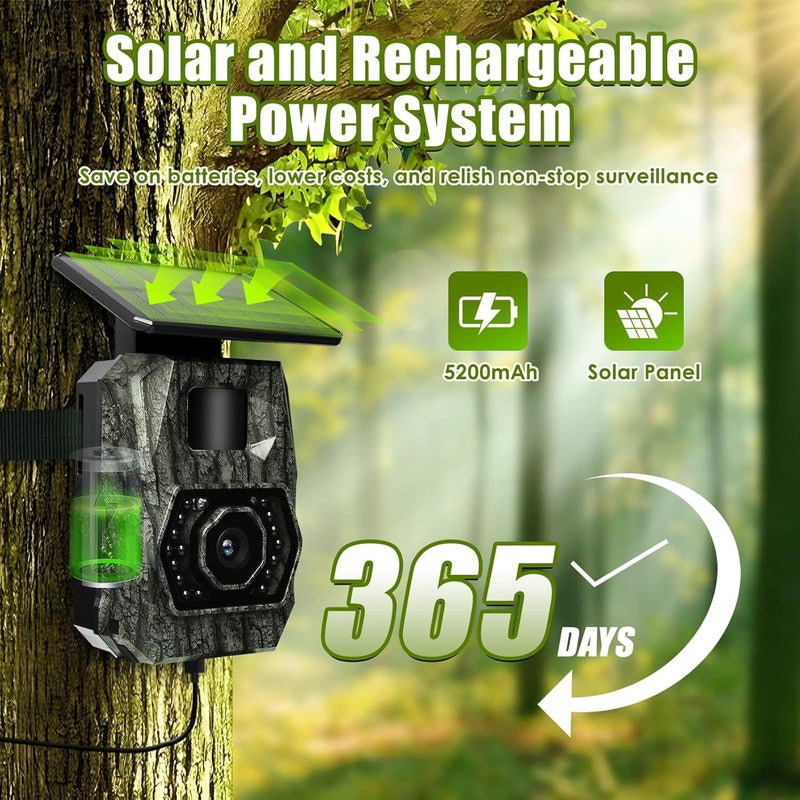 Solar Trail Camera WiFi Bluetooth 48MP 30FPS, 0.1S Trigger, IP66, 32GB Card1
