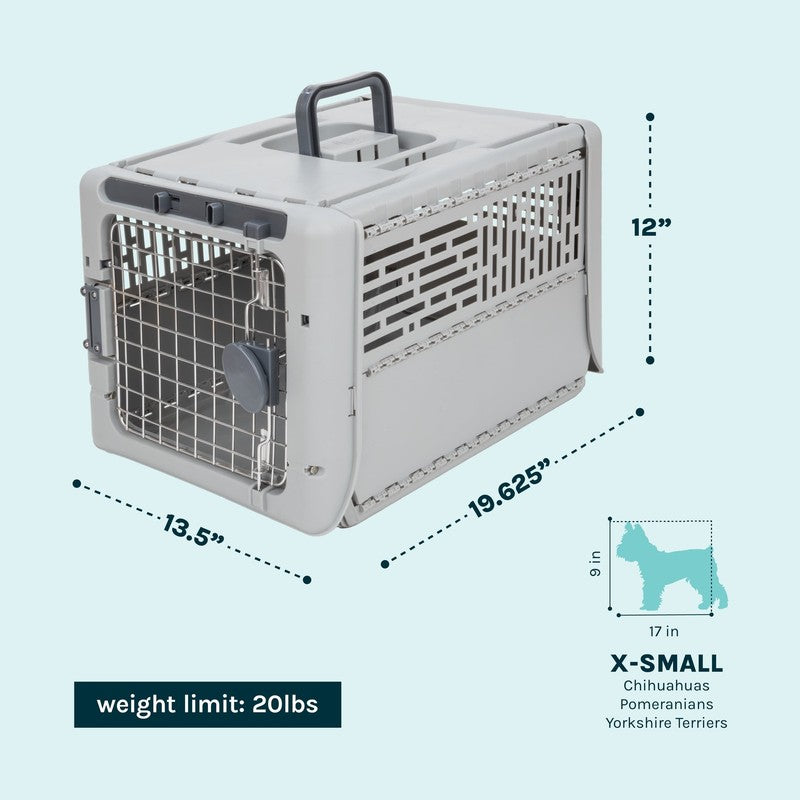 Sport Pet Designs 19-Inch Collapsible Plastic Dog Kennel, Portable Folding Pet C1