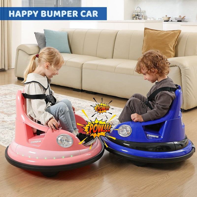 12V Blue Toddler Bumper Car Ride-On 360° Spin Remote Control with 5 LED Lights7