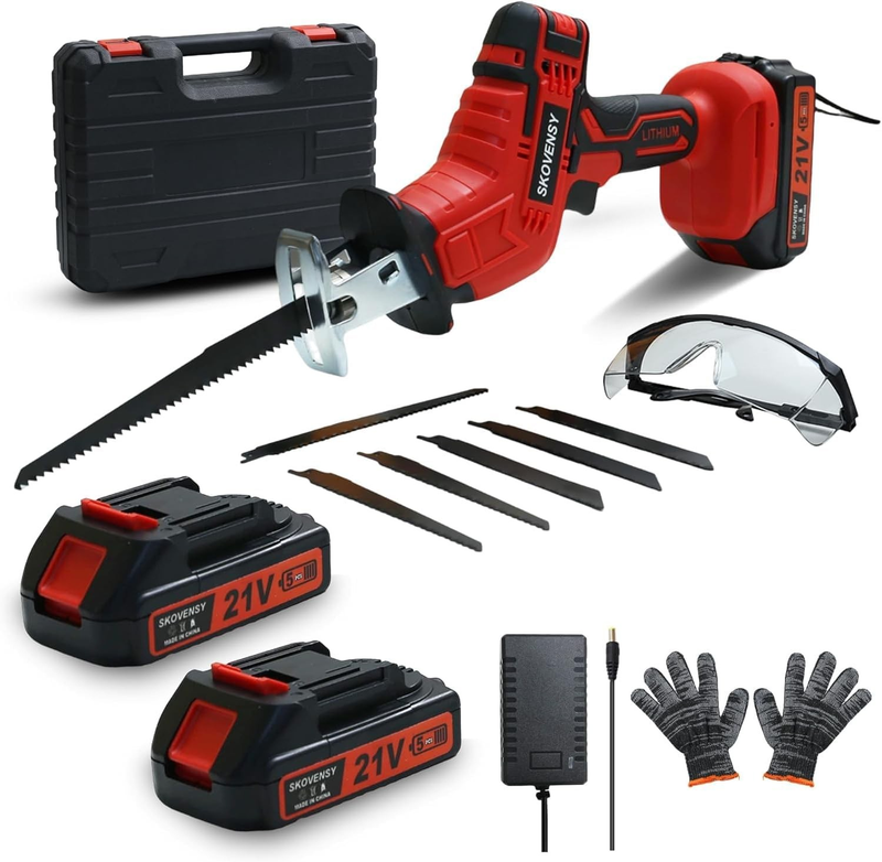 Cordless Reciprocating Saw, 2 X 2.0Ah Battery, Cordless Variable Speed10