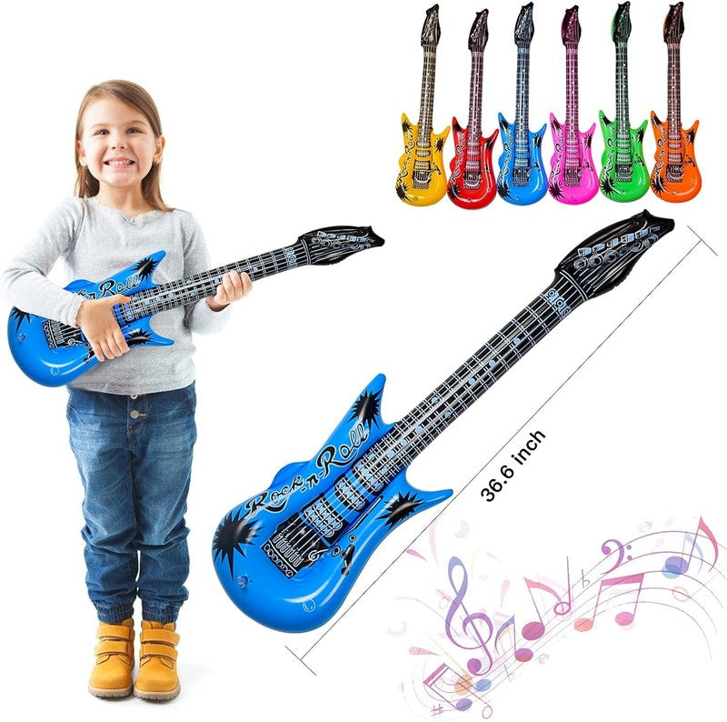 Inflatable Rock Star Toy Set, 30 PCS 80S 90S Party Decorations Inflatable Party 7