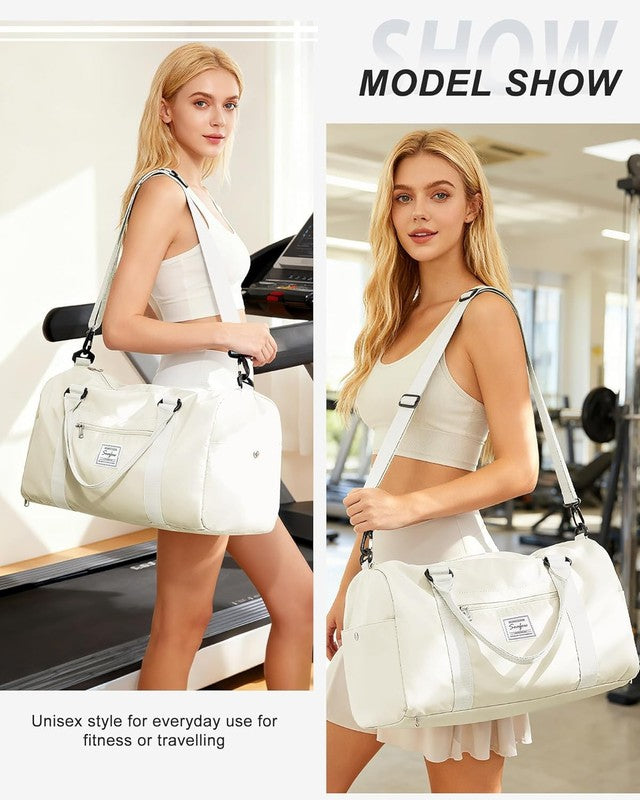 Gym Bag Unisex Shoe Compartment Wet Pocket Travel Duffel Tote Carry On Yoga Swim2
