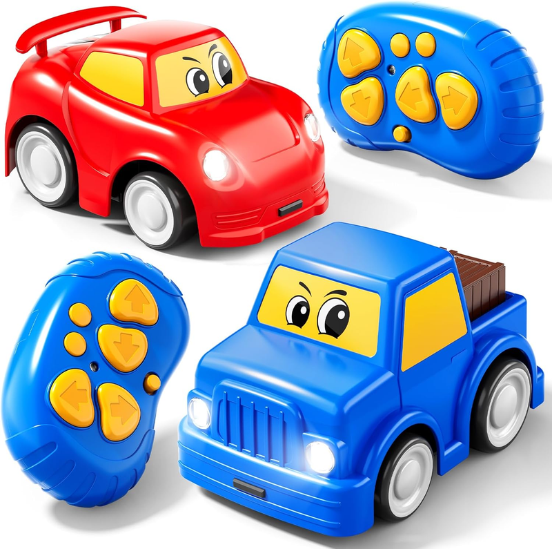 Remote Control Car 2 Year Old, Toddler RC Cars Ages 2 4 Boy, 2 Pack 2.4 Ghz Truc0