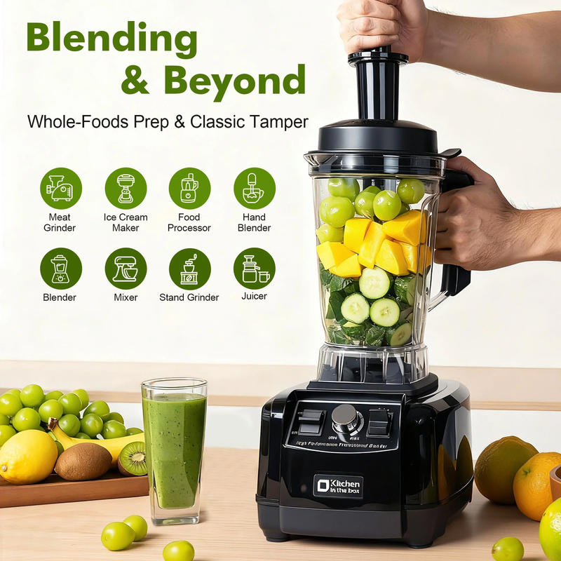 68oz Countertop Blender 1450W 2HP Smoothie Ice Crushing 8 Blade Black5