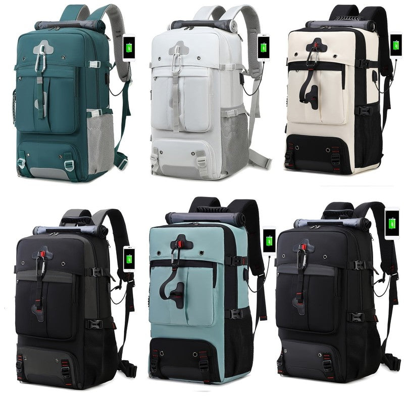 A 50L Large Capacity Hiking Backpack, Outdoor Camping Backpack, Convertible Shou1