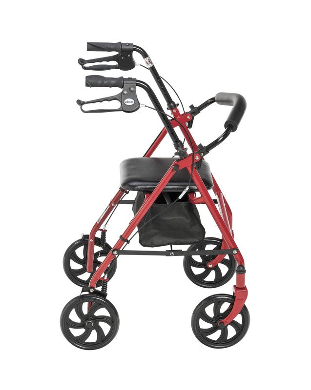 Durable 4-Wheel Rollator with 7.5" Casters, Red2