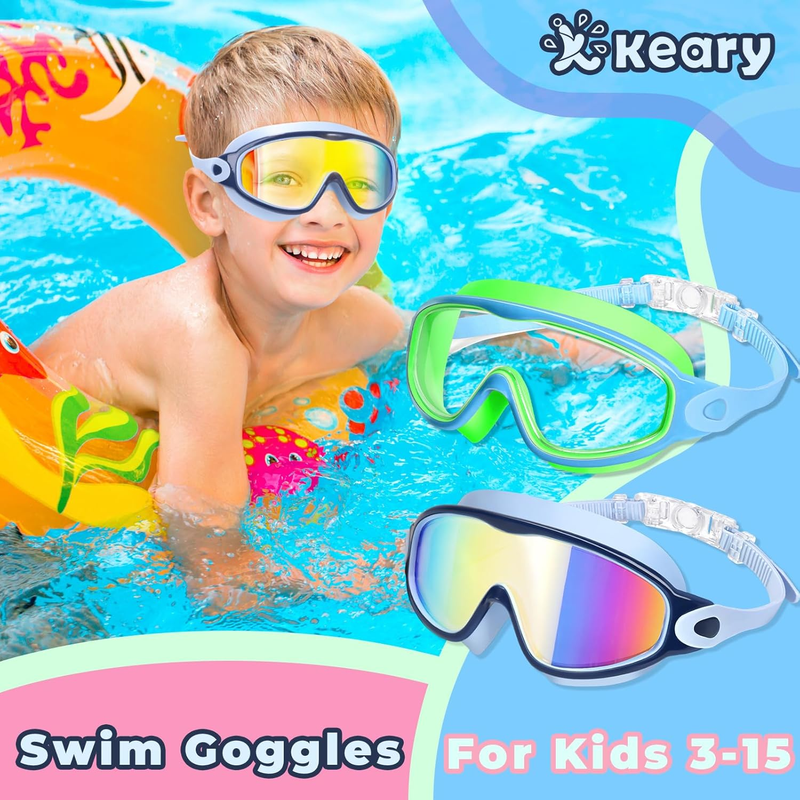 Kids Swim Goggles 2 Pack Anti Fog UV Protection Pool Swimming Goggles1