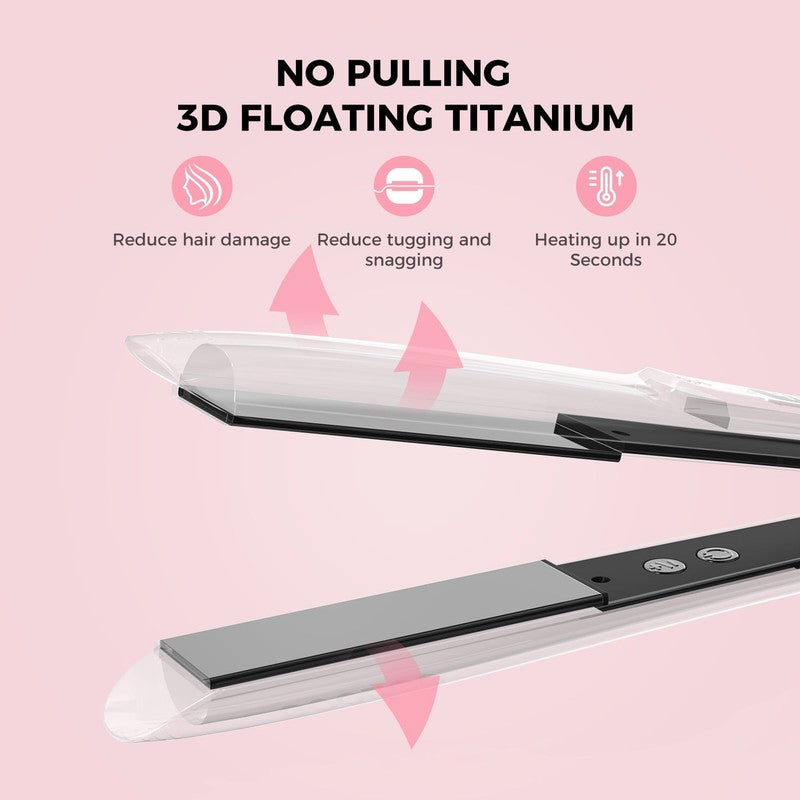 Hair Straightener 1 Inch Ionic Flat Iron and Curler 2 in 1 Pink7
