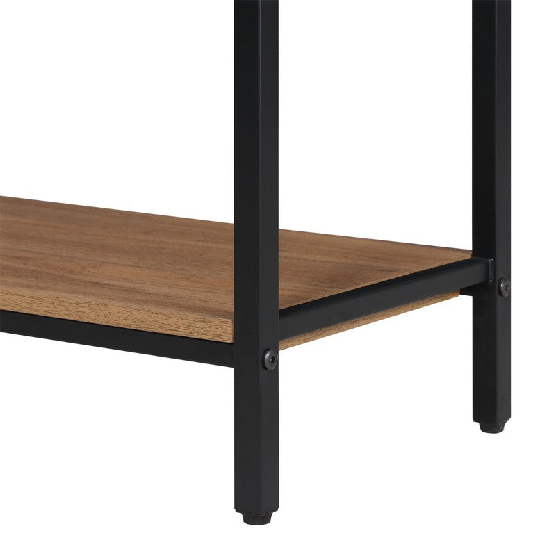 5-Shelf Metal and Wood Arch Open Bookcase5