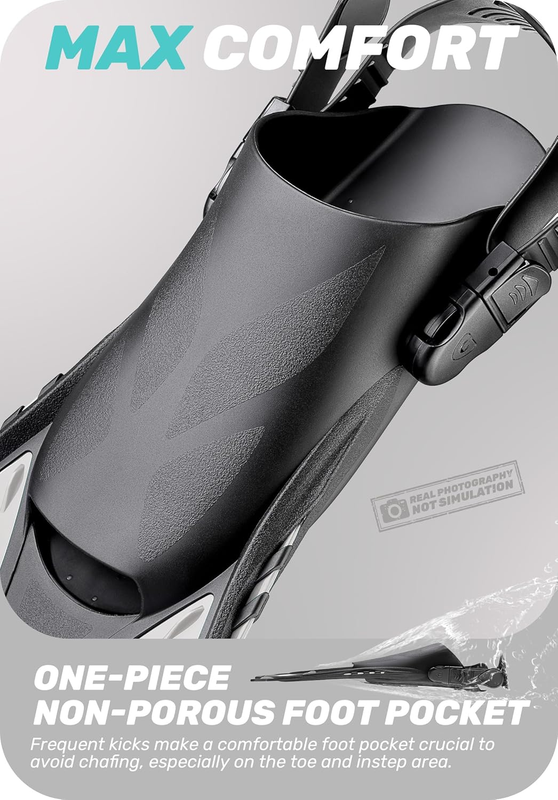 Travel Size Snorkel Fins Adjustable Open Heel Swim Fins for Diving Snorkeling4