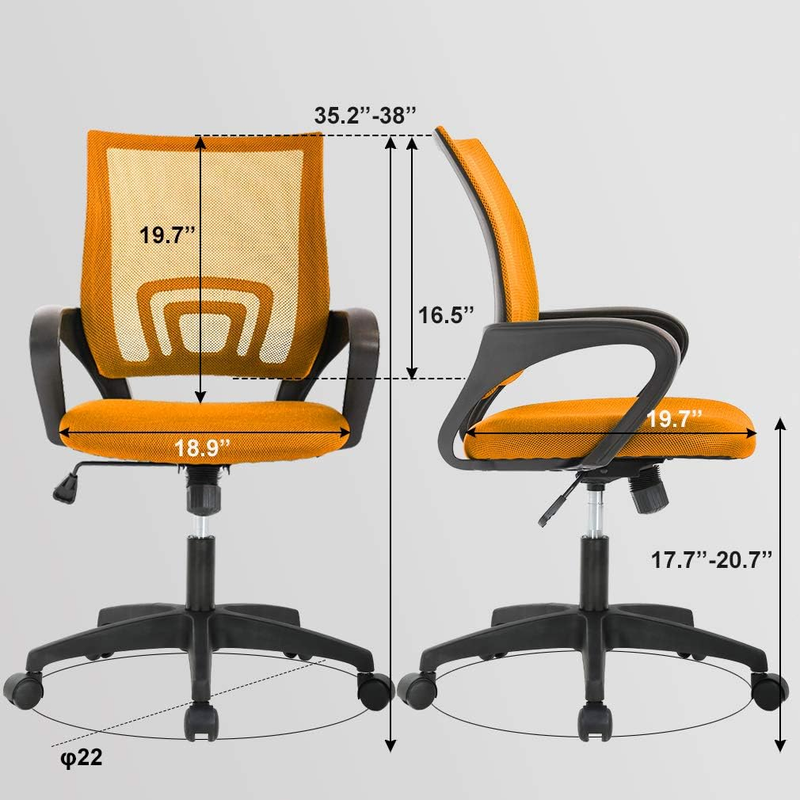 Ergonomic Office Chair Red Mid-Back Swivel Desk Chair Adjustable Height2