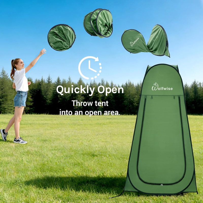 Pop Up Shower Tent Camping Portable Privacy Changing Ventilated Carry Bag Green7