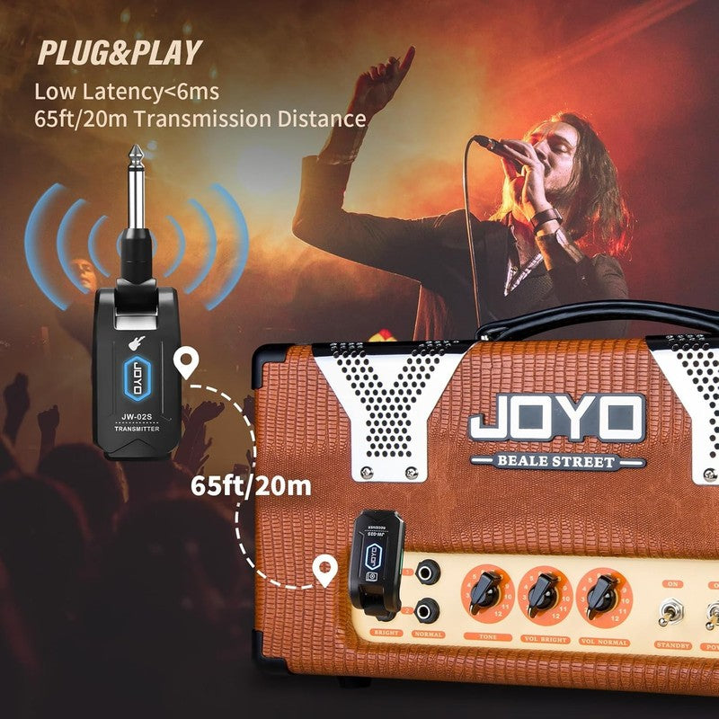 5.8GHz Wireless Guitar System Transmitter Receiver 4 Ch Rechargeable 20M6