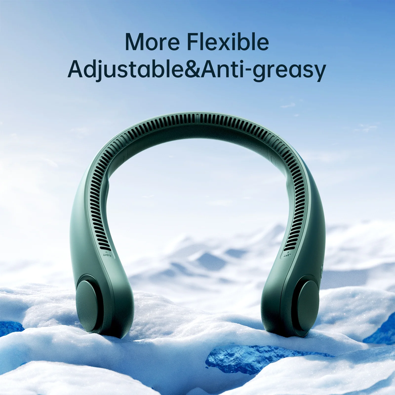 Portable Neck Fan Bladeless Wearable Hands Free 5 Speed 16H Green4
