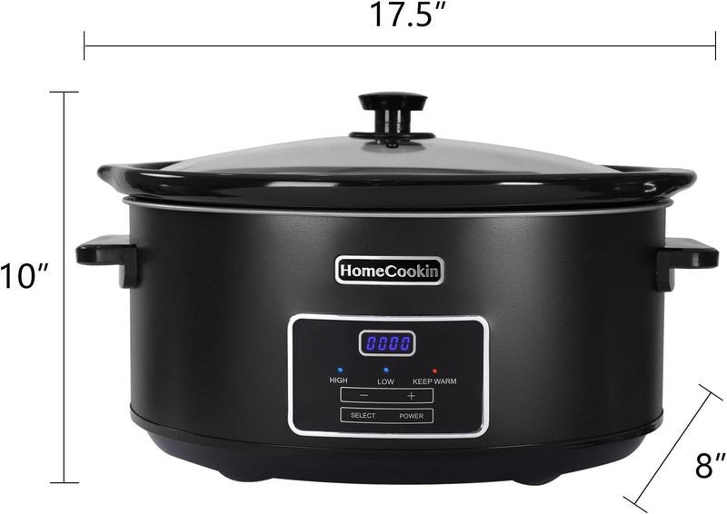 8Qt Programmable Slow Cooker Black Stainless Steel Kitchen Appliance2