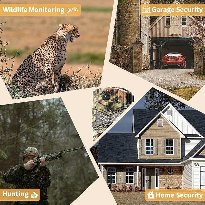 2 Pack 30MP Trail Cameras 1080P Night Vision Motion IP66 SD Card Wildlife Cam4