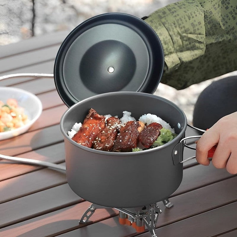 Camping Cookware Set Camping Gear Non Stick Cooking Equipment Lightweight Stacka6