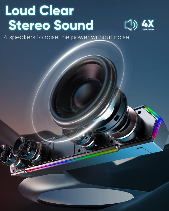 G11 Computer Speakers for Desktop, Touch Lights PC Speakers with Surge Clear Sou1