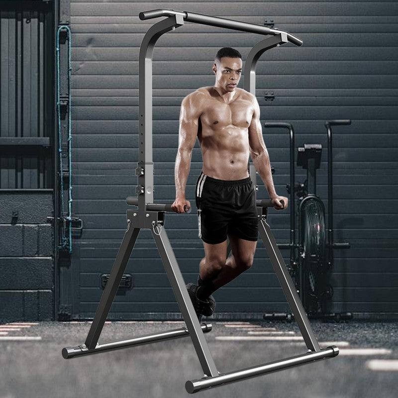 Foldable Pull-Up Bar Power Tower Dip Station Home Gym 300LB Capacity1