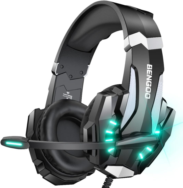Stereo Gaming Headset for PS4 Xbox One PC Noise Cancelling Mic LED0