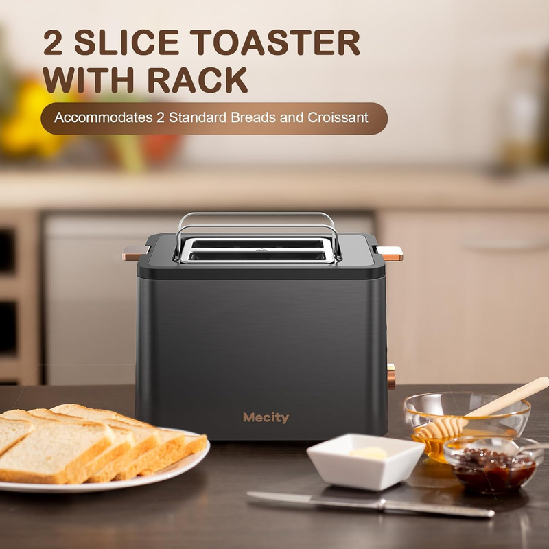Grey 2-Slice Toaster Stainless Steel - Bagel, Defrost, Reheat, Timer, 6 Shade1