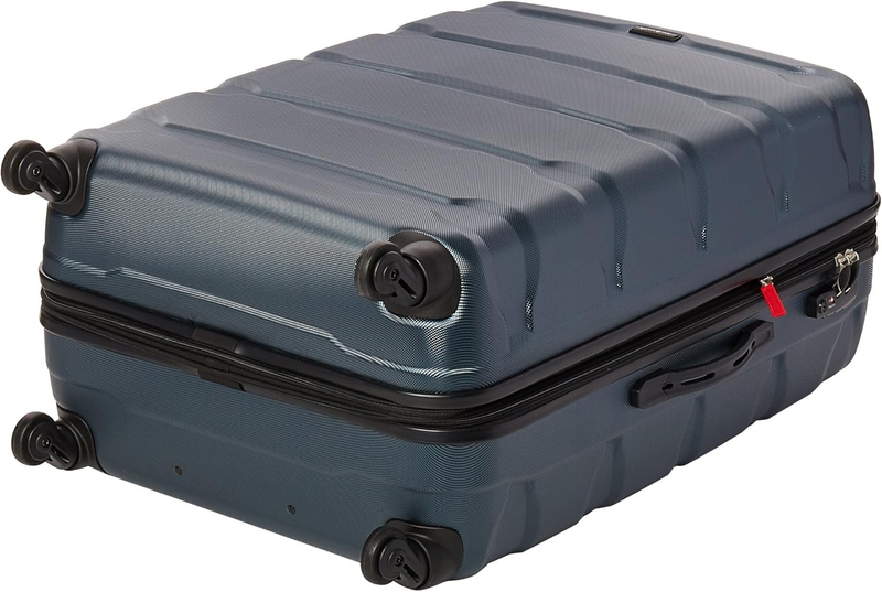 28" Hardside Expandable Luggage Spinner Wheels Checked Suitcase Teal4