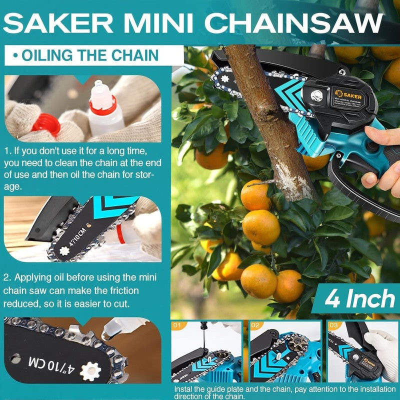 Portable Mini Chainsaw - Cordless Handheld Pruning Shears for Garden & Home4