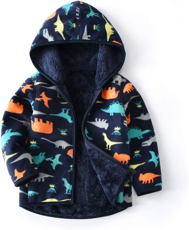 Toddler Fleece Jacket Hooded Zipper Warm Outerwear for Boys & Girls 1 6Y Sizes9