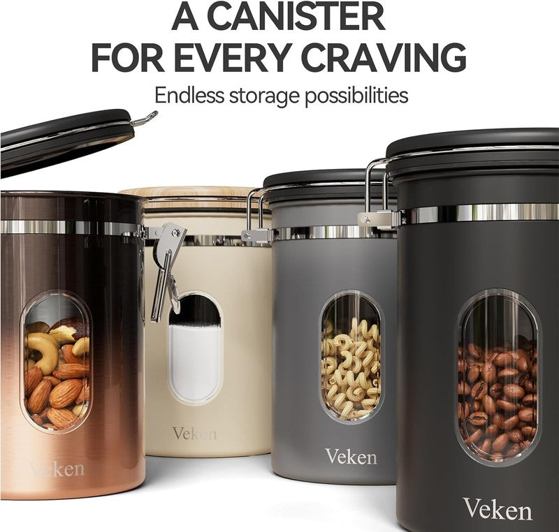 Coffee Canister with Window,Airtight Stainless Steel Pantry Container,Home Kitch7
