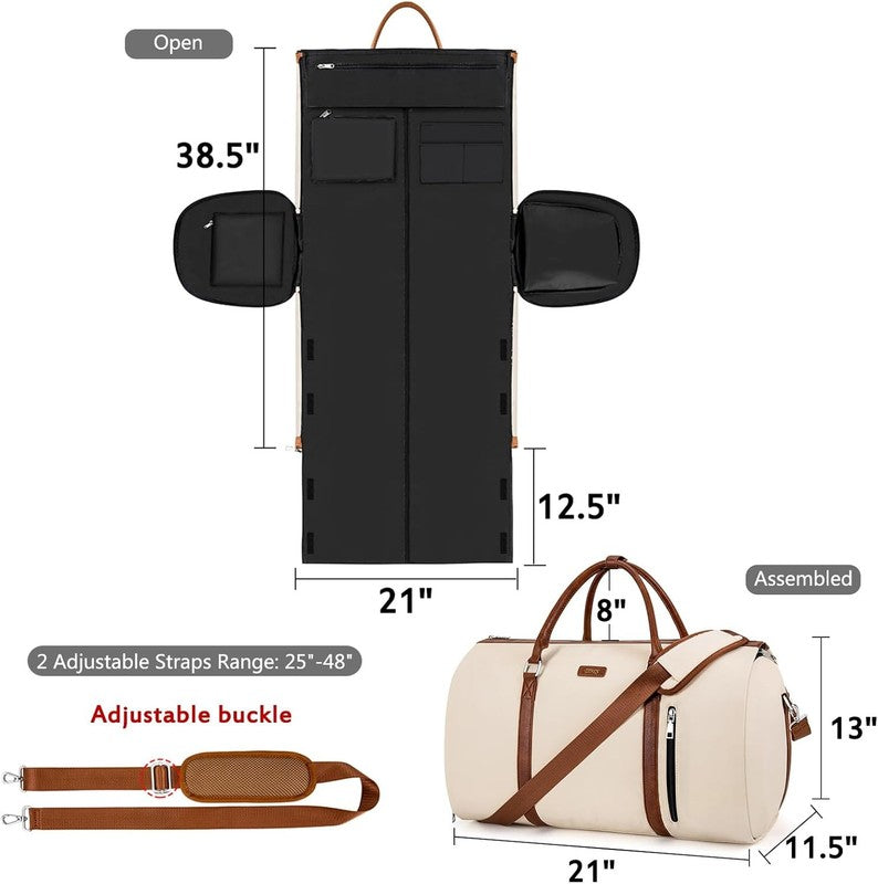 50L 2in1 Garment Duffle Bag Shoe Compartment Hanging Suit Travel Carry On4