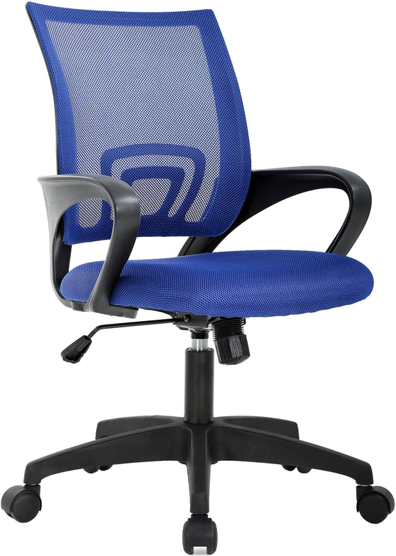 Ergonomic Office Chair Mid Back Swivel Desk Chair Lumbar Support Blue10