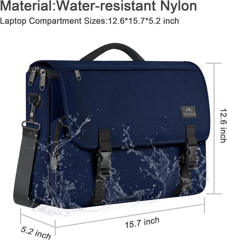 Messenger Bag Men 15.6 Inch Laptop Water Resistant Crossbody Satchel Blue5