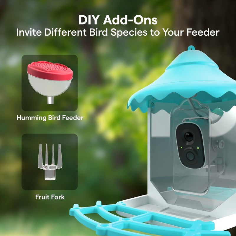 Solar Smart Bird Feeder w AI Camera Squirrel Deterrent Bird Songs Recognition3