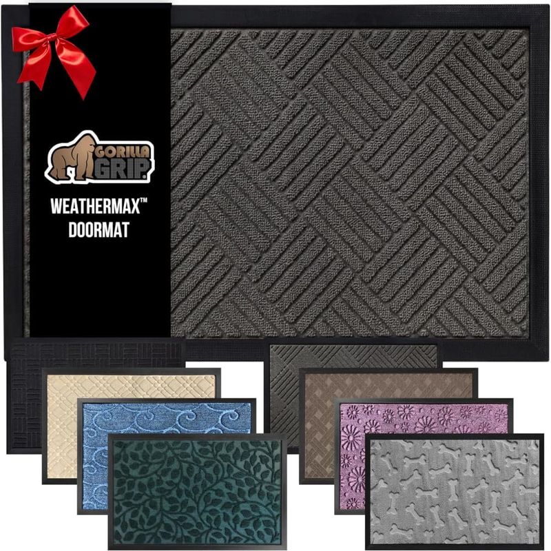 Weathermax All Season Waterproof Doormat 17x29 Gray Indoor Outdoor Rubber11