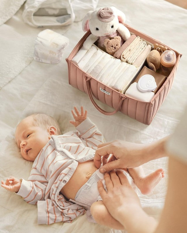 Baby Diaper Caddy Organizer Storage Basket Newborn Essentials Pink5