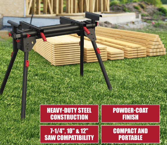 Hyper Stack Heavy Duty Miter Saw Stand 500lb Supports 10ft Boards6