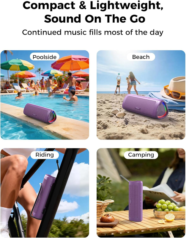 20W Wireless Bluetooth Speaker Waterproof TWS Outdoor Party Speaker Purple6