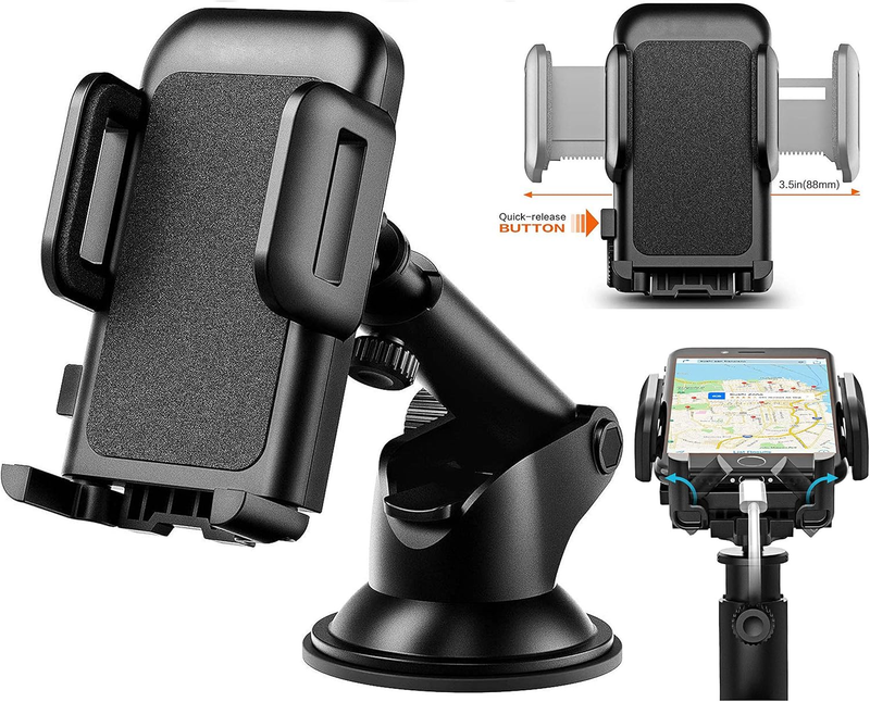 360° Adjustable Car Phone Mount with One Touch Clamp   Universal Fit7
