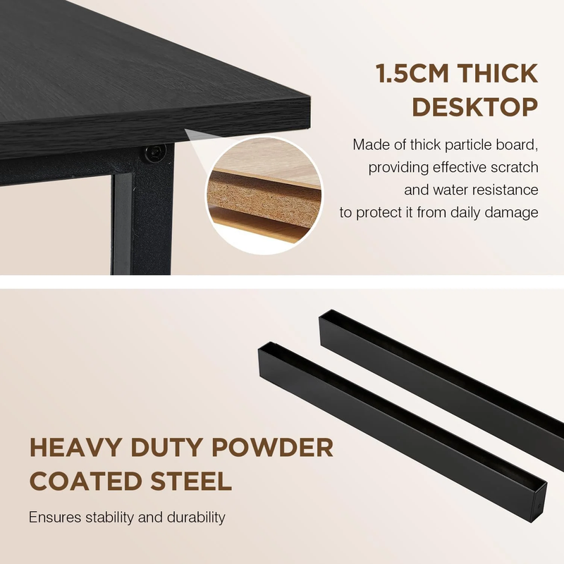 47in Adjustable Computer Desk Laptop Table Sturdy Metal Frame Black1