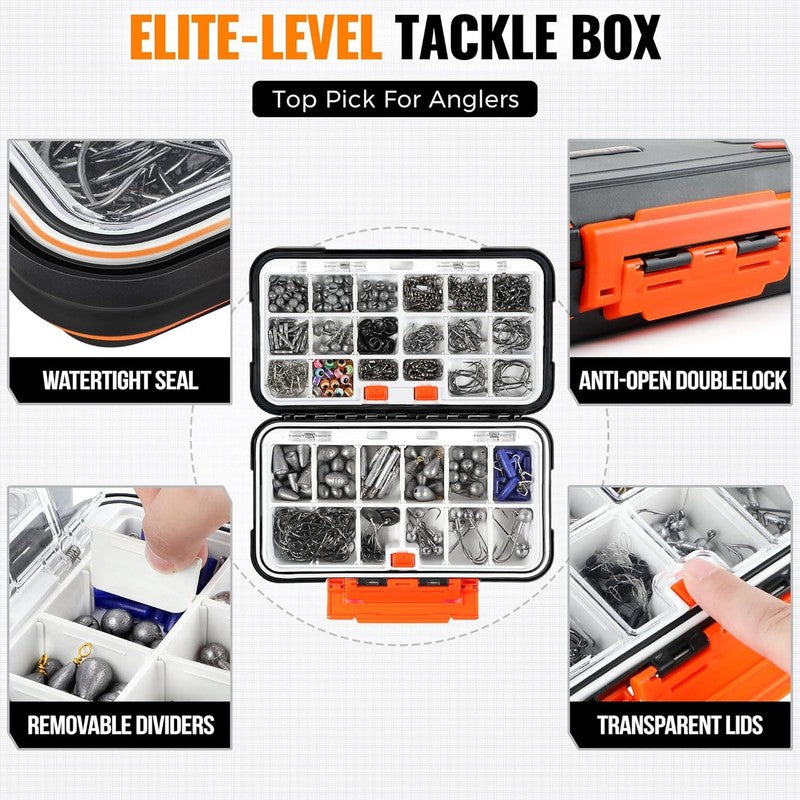Fishing Tackle Box Kit: 264/397 Pcs Accessories for Bass & Trout Fishing1