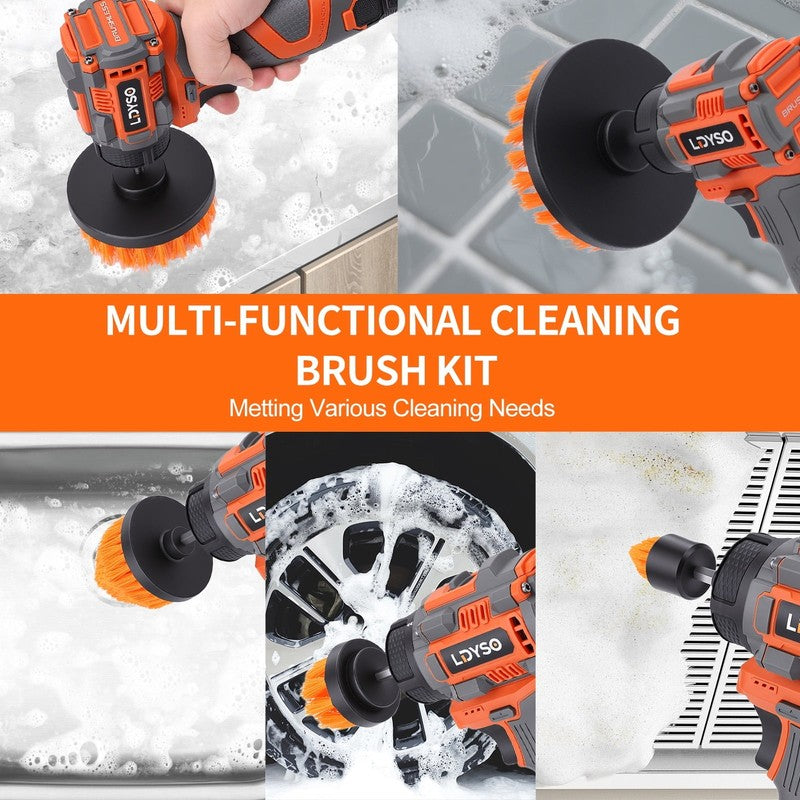 Cordless Buffer Polisher, 16.8V Auto Detailing Drill Brushes Set with 2000Mah Ba7