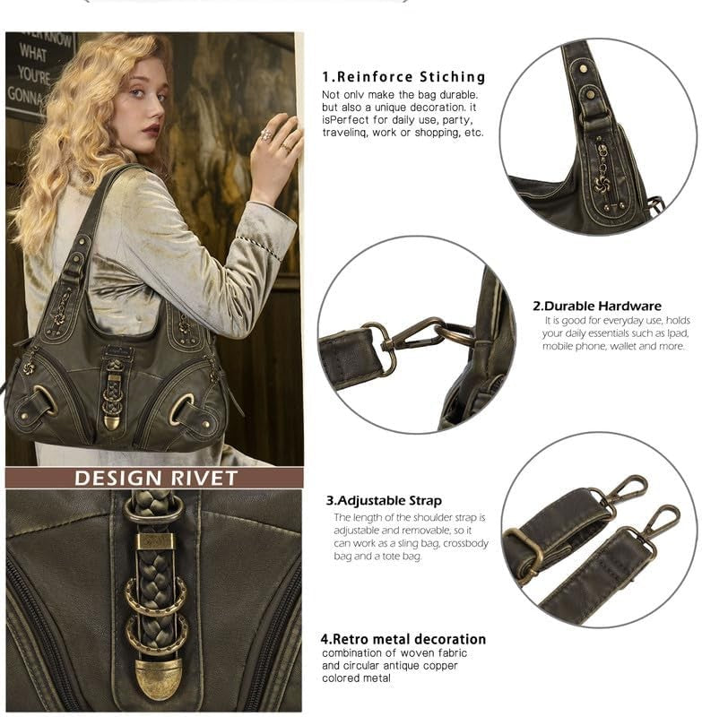 Angelkiss Women’s Large Hobo Satchel Shoulder Handbag Purse5