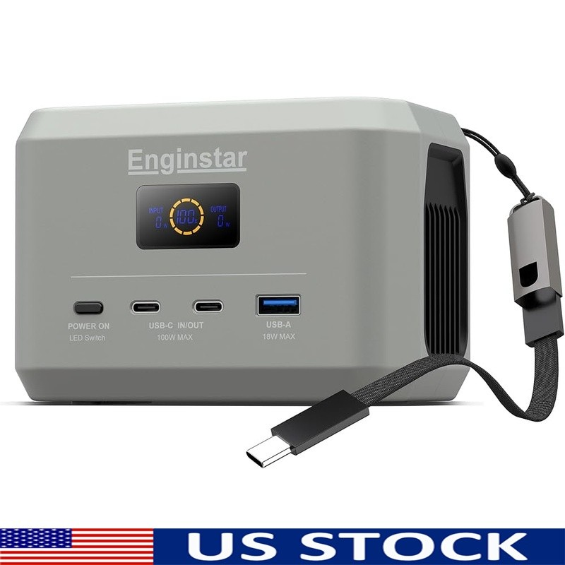 Portable Power Station 99Wh Solar Generator Fast Charge Outdoor 128W Light New9