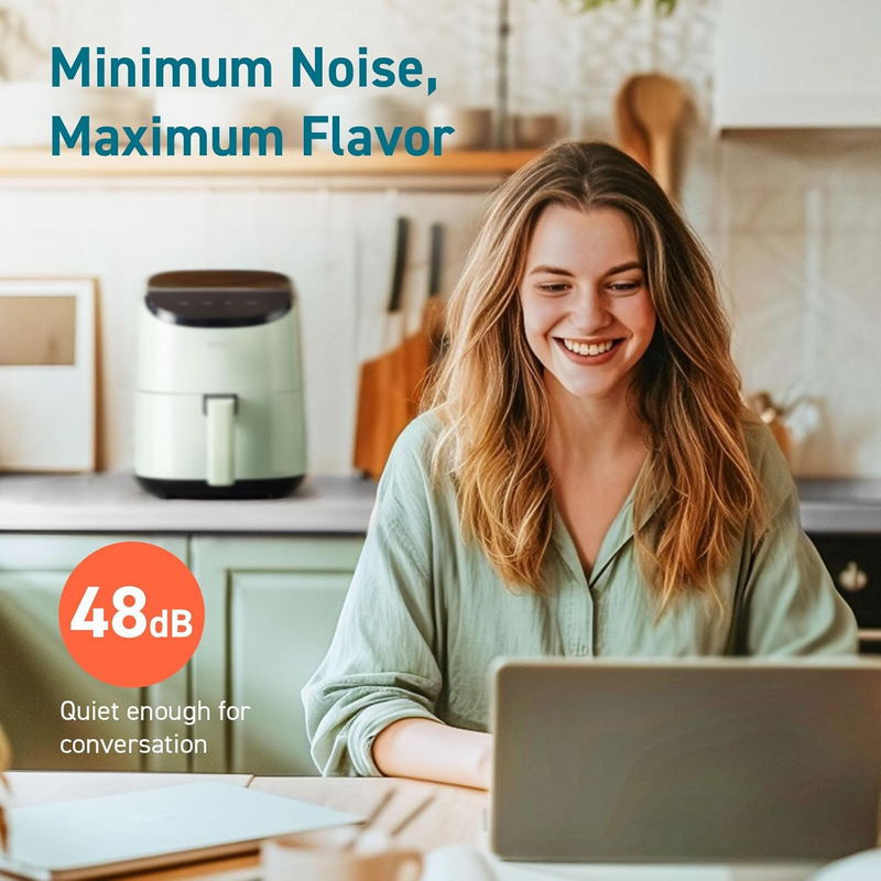 2.1 Qt Mini Air Fryer 4 in 1 Bake Roast Reheat Nonstick Quiet Green2