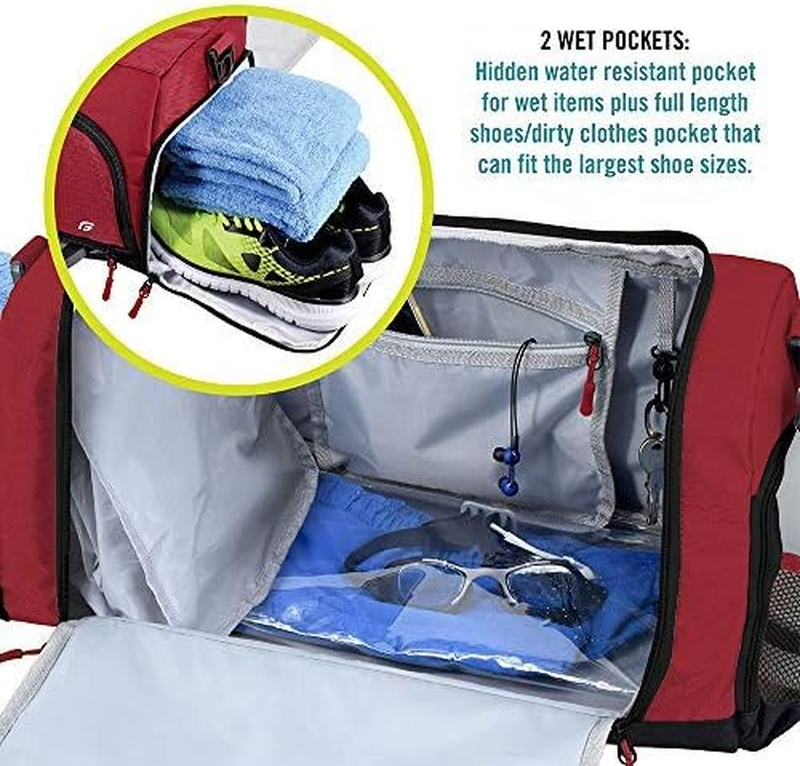 Ultimate Gym Bag 2.0 Durable Duffel Bag 10 Compartments Water Resistant Pouch3