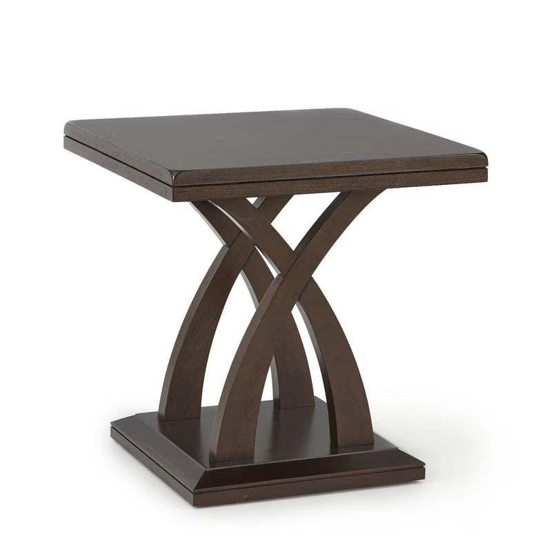 Jocelyn Square End Table, Espresso Cherry Wood9