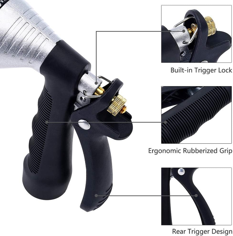Metal Garden Hose Nozzle with Adjustable Spray for Plants, Cars & Pets4