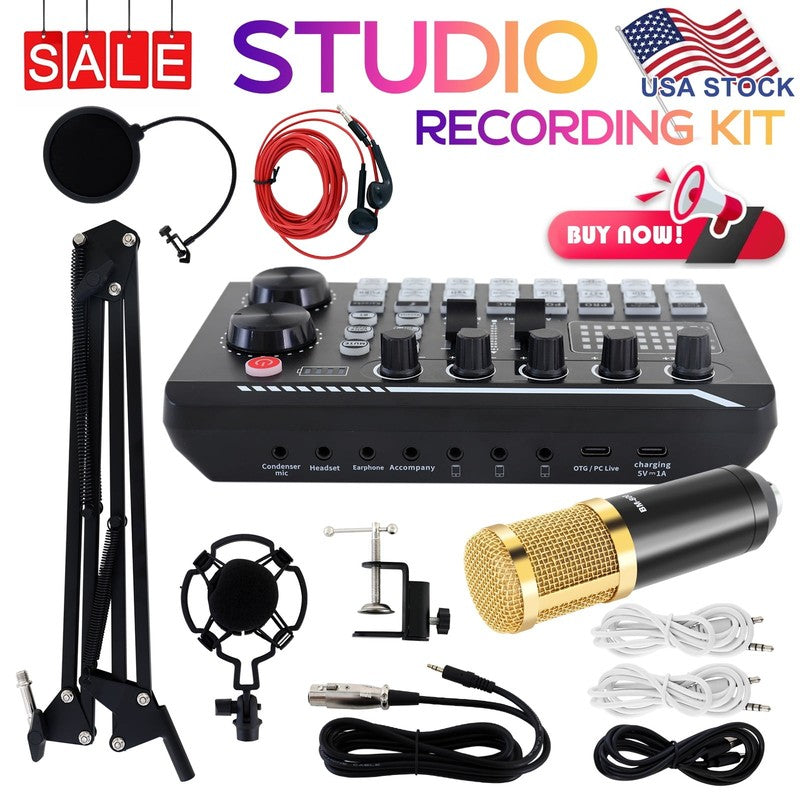 BM-800 Condenser Microphone Bundle – Podcast Mic with Voice Changer for Streamin8
