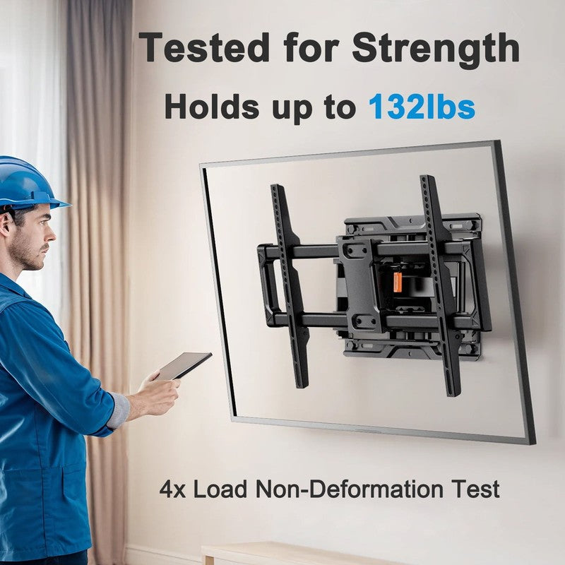 Full Motion TV Wall Mount Bracket with Tool Free Tilt for 42 90 Inch Tvs, 6 Arti2