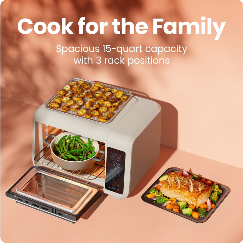 Easyair 15 Qt. Toaster Oven Air Fryer, 5 Cooking Functions & 450°F Max Temperatu4
